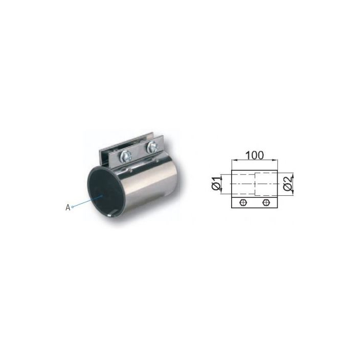 Rohrverbinder aus Edelstahl 38 mm [#d0540ef52623]